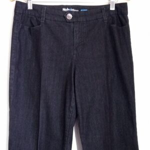 Style & Co black wide leg trouser jeans with tummy control size 12 petite